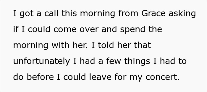 Woman Expects Her SIL To Pause Her Life As Her Mom Died, Can’t Believe She’s Going To A Concert Woman Expects Her SIL To Pause Her Life As Her Mom Died, Can’t Believe She’s Going To A Concert