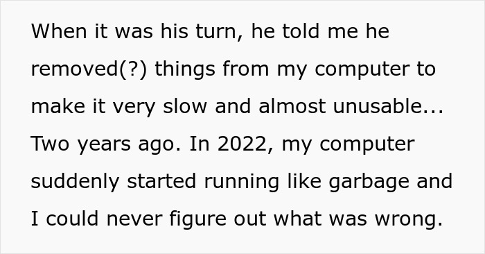 Text about TikTok trend confession reveals a husband's surprising actions regarding his wife's computer issues.