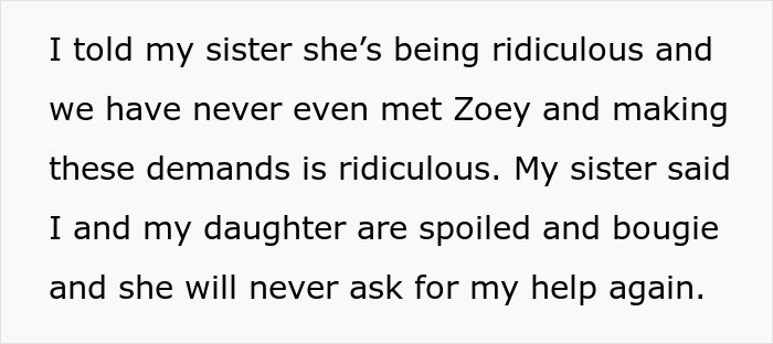 Text exchange about a rare backpack causing a family dispute, with one side deemed unreasonable and spoiled. Text exchange about a rare backpack causing a family dispute, with one side deemed unreasonable and spoiled.