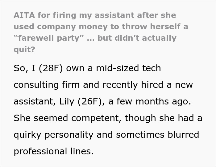 Assistant Throws Herself A $2,000 Farewell Party As A Popularity Test, Ends Up Without A Job