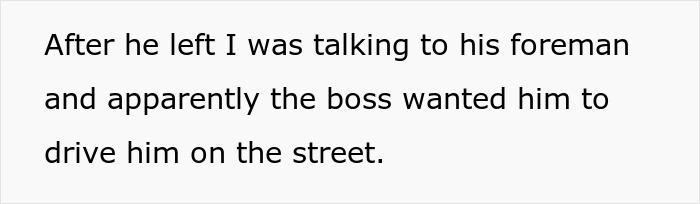 Text image discussing a boss's reaction after an employee, who was bleeding, was taken to the hospital. Text image discussing a boss's reaction after an employee, who was bleeding, was taken to the hospital.