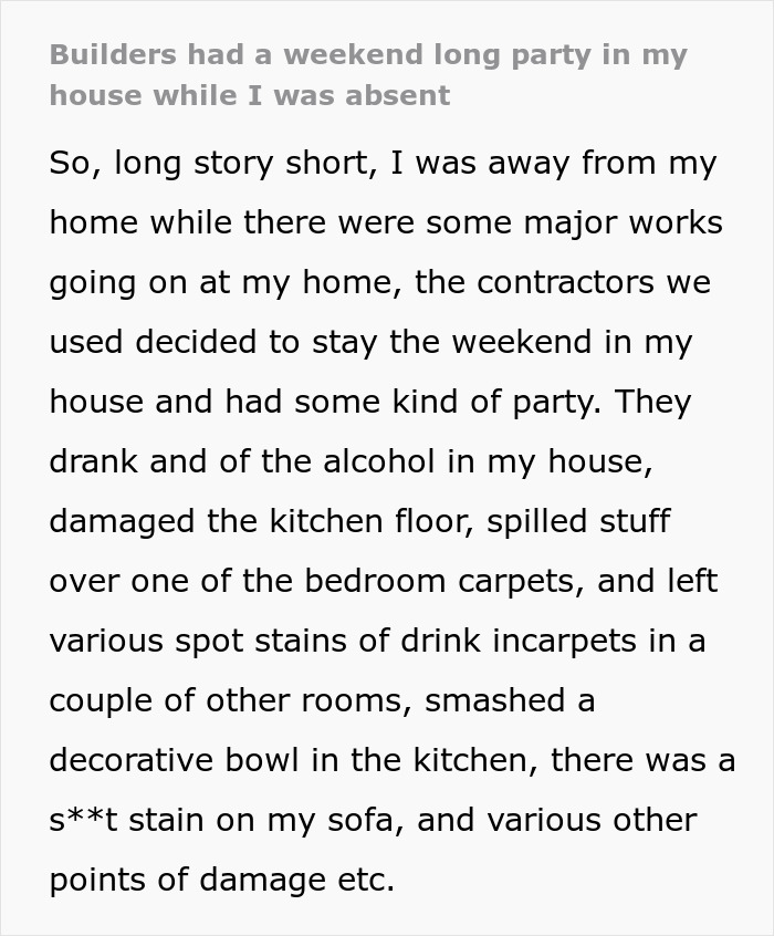 Contractors Drink Customer&rsquo;s Expensive Wine And Have Party Fights In His Home While He&rsquo;s Away