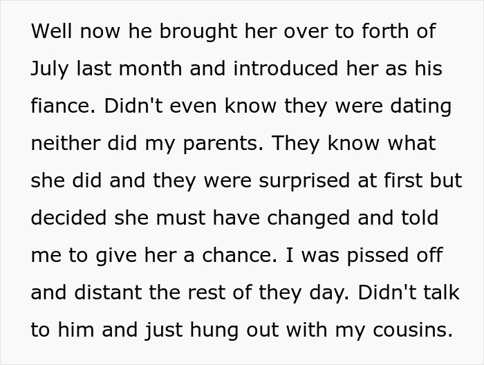 Man Announces Engagement, Brother Cuts Him Out Of His Life As The Fianc&eacute;e Was His High School Bully