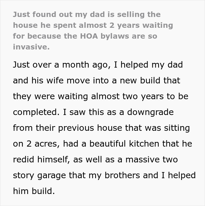 Dad Sells New House After Just 6 Weeks, Says The Invasive HOA Rules Make &ldquo;Big Brother&rdquo; Look Tame