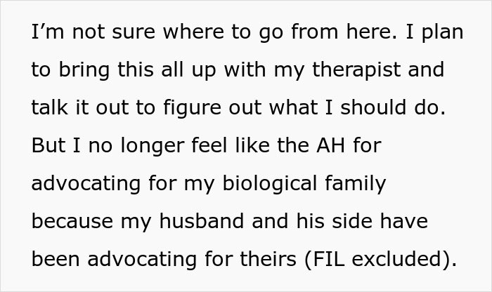 Text discussing family therapy and advocacy related to a will situation. Text discussing family therapy and advocacy related to a will situation.