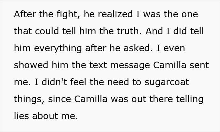 Text message revealing mistress's past to new husband after 12-year betrayal.