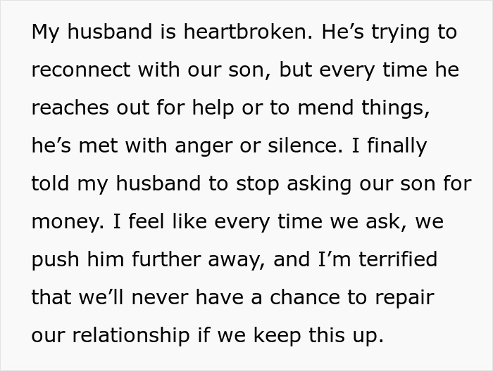 “My Husband Is Heartbroken”: Son Refuses To Pay Dad’s Bills After Harsh Punishment In His Teens “My Husband Is Heartbroken”: Son Refuses To Pay Dad’s Bills After Harsh Punishment In His Teens