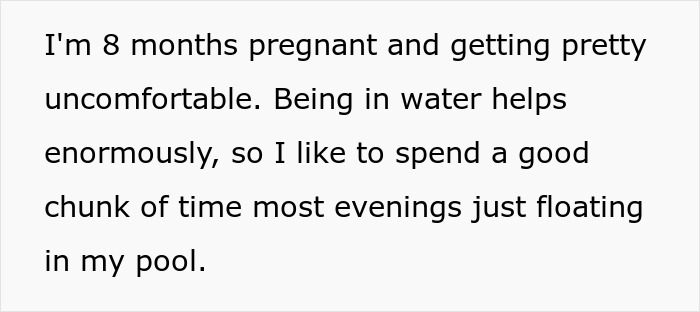 Husband Laughs After Neighbor Asks His Pregnant Wife To Cover Up While Swimming In Her Own Pool