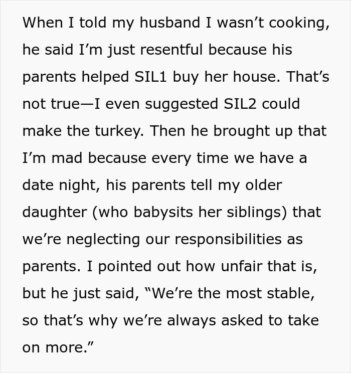 Burned-Out Woman Asks For Advice After Refusing To Cook Thanksgiving Lunch After 15 Years