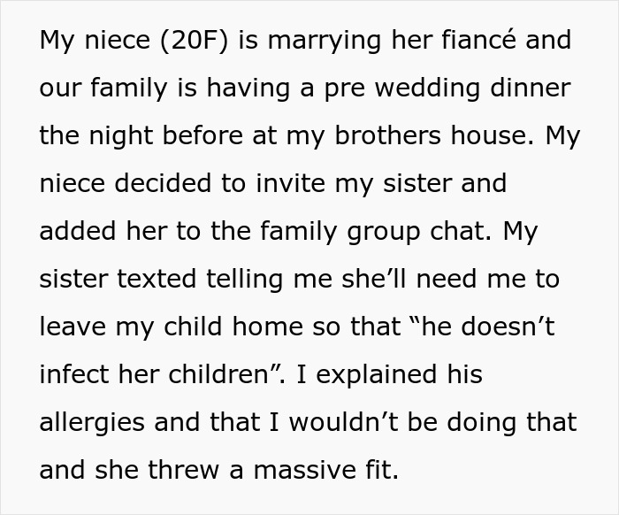 Mom Refuses To Accommodate Anti-Vax Sister&rsquo;s Kids By Excluding Her Own &ldquo;Sick&rdquo; Son From Wedding