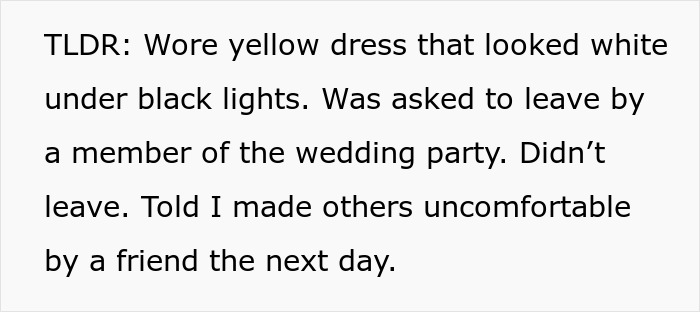&ldquo;Incredibly Embarrassed&rdquo;: Woman&rsquo;s Dress Changes Color At The Wedding, Is Told To Get Out