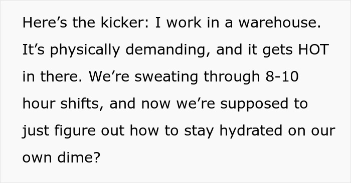 Boss Decides Warehouse Workers Don't Deserve Free Water Anymore, Flaunt Profits As Workers Suffer