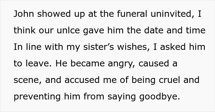 Late Sister's Last Wish Of Banning Bro From Funeral Causes Drama After Sibling Complies