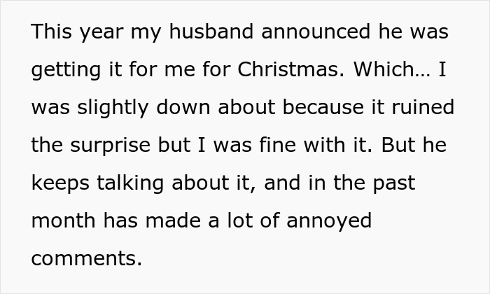 Man Ruins Wife&rsquo;s Christmas Surprise By Talking About Her Pricey Gift, She Doesn&rsquo;t Want It Anymore