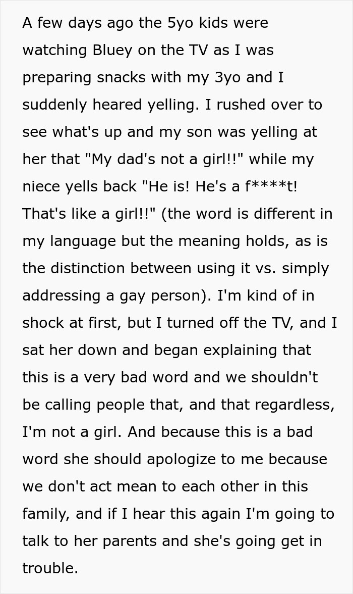Man Always Babysits His Niece, But Refuses To Do So After She Calls Him A Slur Learned From Her Dad