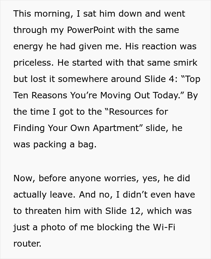 Man Thinks Criticizing GF&rsquo;s Food With A Presentation Is Funny Until She Gives One To Him