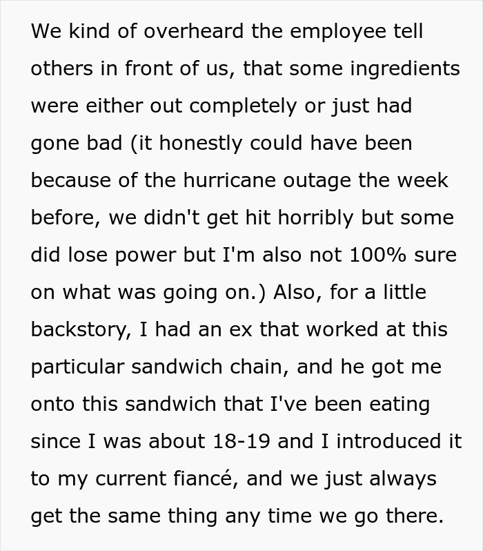&ldquo;I Think That I Have To Break Up With My Fianc&eacute; After He Embarrassed Me In Public Over A Sandwich&rdquo;