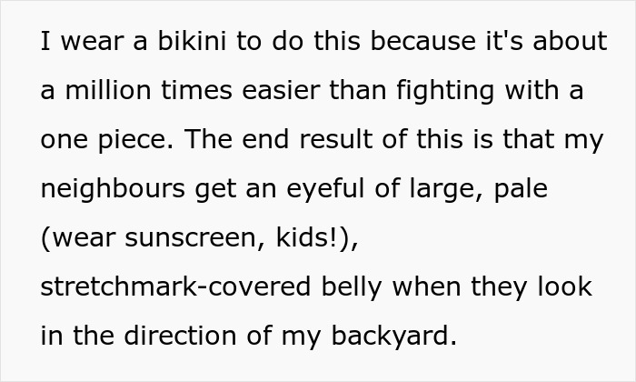 Husband Laughs After Neighbor Asks His Pregnant Wife To Cover Up While Swimming In Her Own Pool