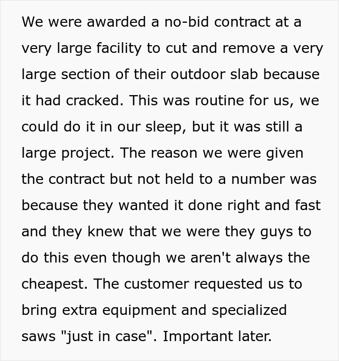 Text about working too fast and malicious compliance in a no-bid contract scenario. Text about working too fast and malicious compliance in a no-bid contract scenario.