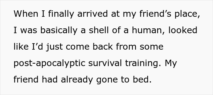 Text description of passenger feeling like a shell after scenic train detour experience. Text description of passenger feeling like a shell after scenic train detour experience.