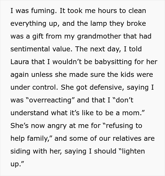 Kids Completely Wreck Aunt’s Apartment, Mom Gets Defensive When She Loses Her Free Babysitter Kids Completely Wreck Aunt’s Apartment, Mom Gets Defensive When She Loses Her Free Babysitter