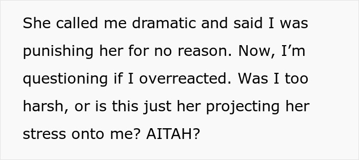 Text questioning if someone overreacted after a nephew&rsquo;s disruptive behavior.