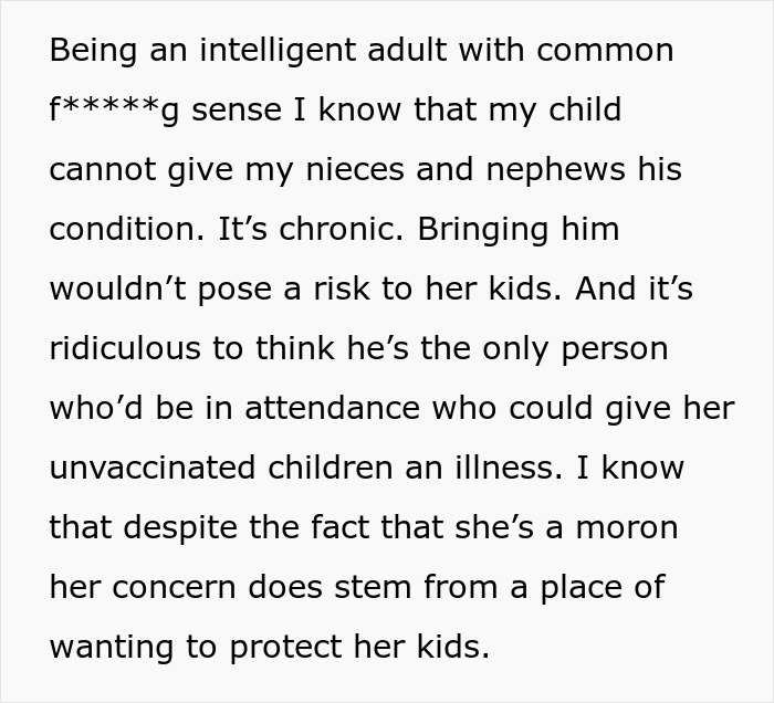 Mom Refuses To Accommodate Anti-Vax Sister&rsquo;s Kids By Excluding Her Own &ldquo;Sick&rdquo; Son From Wedding