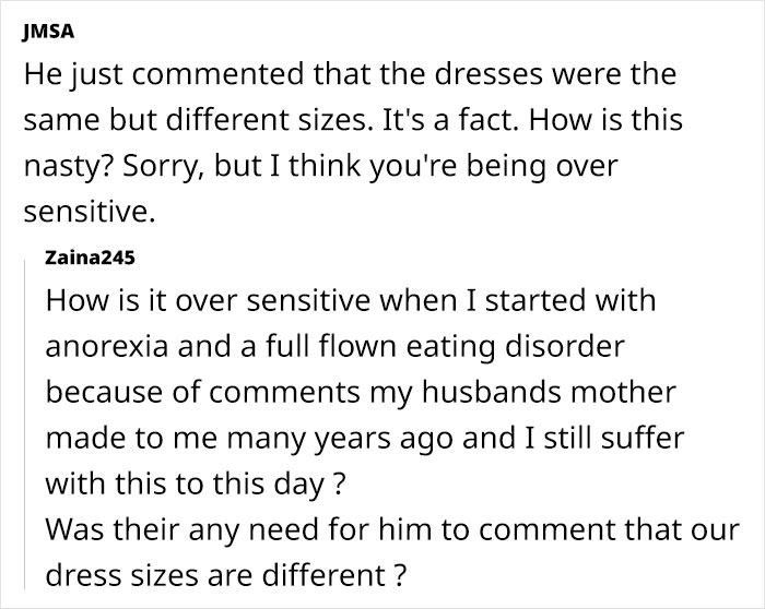 Man Remains Quiet When Bro Comments On His Wife's Dress Size, Faces Her Anger Later On