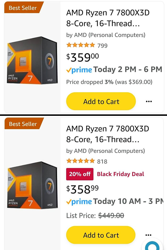 Amazon's Black Friday "Deal" vs. Regular Price