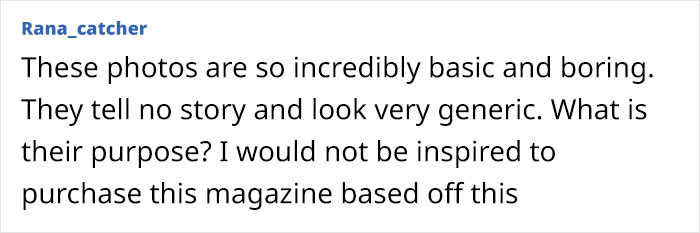 Vogue Mexico cover criticized; viewer finds photos basic and uninspiring.