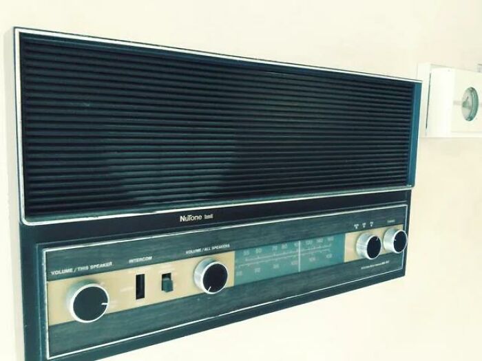 "Vintage home intercom system, once a luxury feature, now considered obsolete in modern homes."