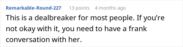 Comment advising boyfriend to discuss cleanliness issues with girlfriend. Comment advising boyfriend to discuss cleanliness issues with girlfriend.