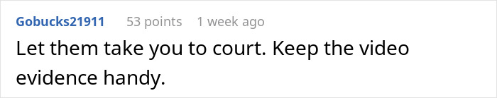 Comment suggesting to keep video evidence ready for court regarding a dog bite incident.