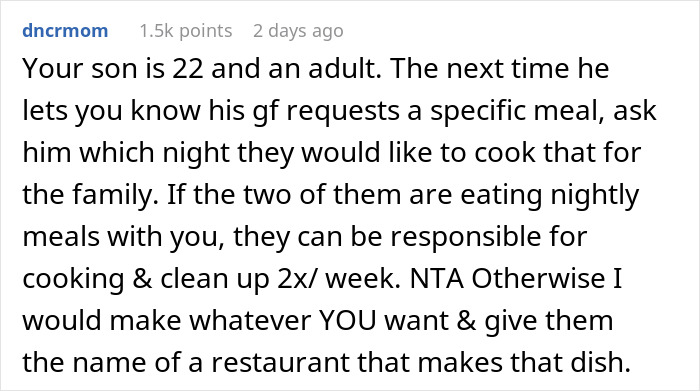 Son's GF Keeps Saying "No Ring, No Wife Duties" After Every Dinner, Mom Doesn't Want Her At House