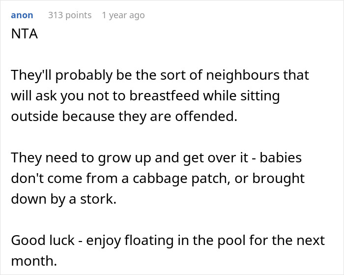 Husband Laughs After Neighbor Asks His Pregnant Wife To Cover Up While Swimming In Her Own Pool