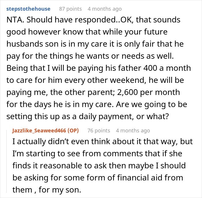 Stepmom Asks To Be Paid $100 A Night For When Fianc&eacute;'s Son Is At Theirs, Gets A Reality Check