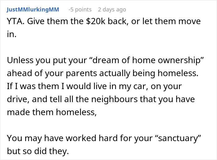 Son Refuses To Let Parents Move In, They're Furious: "Family Should Support Each Other" Son Refuses To Let Parents Move In, They're Furious: "Family Should Support Each Other"