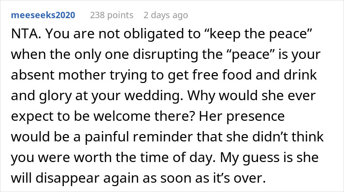 Guy Puts His Foot Down As Mom Asks To Be Center of His Wedding After She Neglected Him All His Life