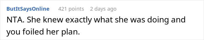 Comment from user discussing a failed attempt to take over a plane seat.