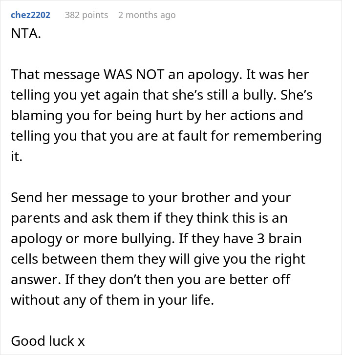 Man Announces Engagement, Brother Cuts Him Out Of His Life As The Fianc&eacute;e Was His High School Bully
