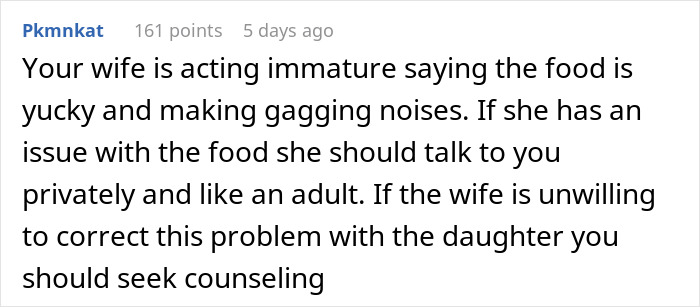 Comment addressing complaints about food being heavy and fatty. Comment addressing complaints about food being heavy and fatty.