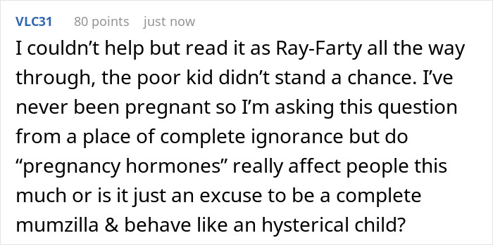 Reddit comment discussing how a child's unusual name might lead to bullying. Reddit comment discussing how a child's unusual name might lead to bullying.