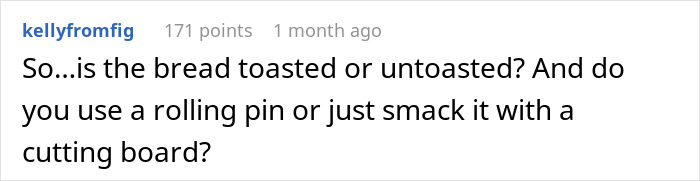 Comment joking about bread preparation methods during a discussion about a boss minimizing chemotherapy. Comment joking about bread preparation methods during a discussion about a boss minimizing chemotherapy.