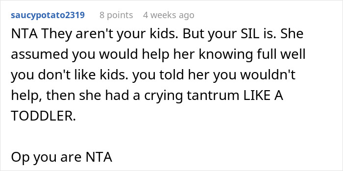 SIL Expects Child-Free Woman To Help Her Out With 6 Kids: "Every Time I Would Say No"