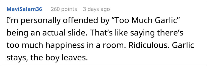 Man Thinks Criticizing GF&rsquo;s Food With A Presentation Is Funny Until She Gives One To Him