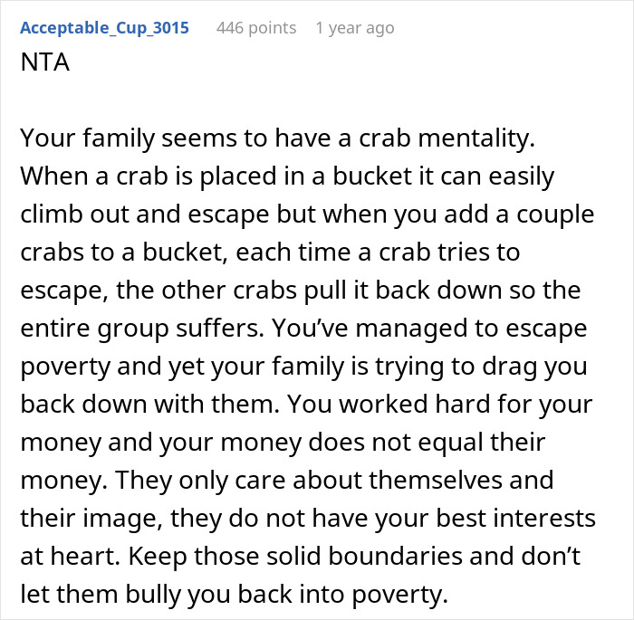 Woman Escapes Poverty Unlike Her Family, They’re Upset She Won’t Share Money With Them Woman Escapes Poverty Unlike Her Family, They’re Upset She Won’t Share Money With Them