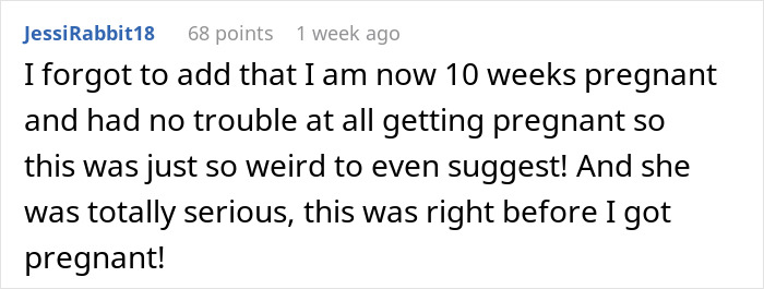 Text from a woman discussing her pregnancy and surprise at a suggestion involving her sister-in-law. Text from a woman discussing her pregnancy and surprise at a suggestion involving her sister-in-law.