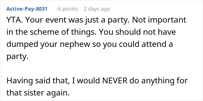 "Family Comes First": Guy Chooses To Go To Party Instead Of Waiting For Sister To Pick Up Her Son