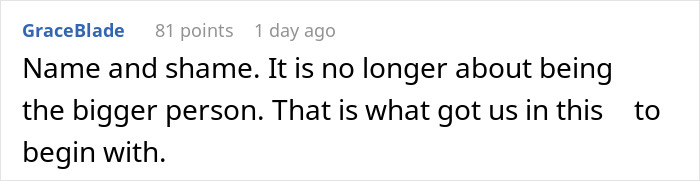 GraceBlade comment highlights sexism, urging action.