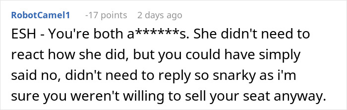 Comment criticizing both parties in a plane seat drama.